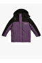 Hooded Coat Waterproof Color Block with Pockets - 3