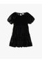 Velvet Dress Short Sleeve Round Neck - 3
