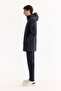 Men's Navy Blue Hooded Water Repellent Windproof -7 ° C Durable Regular Fit Coat A52Y6126 - 3