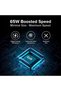 65W GaN Wall Charger - 3-in-1 Fast Charging Adapter, Triple Port (2 Type-C + 1 USB-A), Compact Fireproof Design - Black - 6