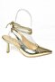 S369751108 Gold Patent Leather Ankle Strap Heeled Shoes - 4
