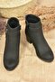 Black Suede Thick Heeled Women's Boots L674161502 - 5