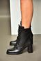 R654026703 Black Genuine Leather Thick Heeled Women's Boots - 3