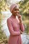 Cross Pleated Band Lined Powder Ready Turban Hijab Pool Cap Suitable for Medical Use - 7