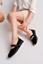 Genuine Leather Black Nubuck Women's Leather Ballerinas Dp79-0750