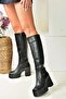 Black Thick Soled Women's Boots N996650009 - 2