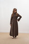 Lace Detailed Dress with Trousers Brown - 5