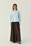 Ribbed Low Sleeve Shirt Baby Blue - 4