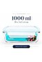Rectangular Glass Storage Container 1000 ml Leakproof Microwave Safe BPA Free MCRB-100 - 2