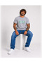 Men's Large Size Crew Neck T-Shirt Natural 26134 Gray Melange - 3