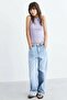 3 Pieces of Ribbed Fitted Viscose Blended Strappy T-Shirt - 3