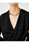 Zebra Patterned Wrap Blouse Long Sleeve - 5