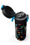Kids Black Colored Honeycomb Patterned Steel Thermos with Straw and Direct Drinking Feature 500 ml 38110 - 3