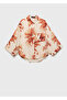 Blouse with Palm Print with Three Quarter Sleeves - 3
