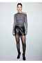 Asymmetrical Collar Lace Blouse - 2