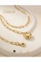 Women's Steel Necklace with Pearl Design and Heart Motif 316L - 3