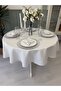 Royal Linen Textured Silver Glitter Round Tablecloth - 7