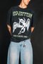 Led Zeppelin over Europe 1980 Washed Black Oversize T-Shirt - 2