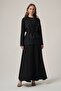 Women's Sequin Embroidered Belt Detailed 3-Piece Set Black 31375 - 2