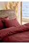 Premium Tencel King Size Satin Duvet Cover Set Claret Red (240X220 cm) - 5