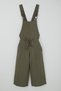 Girl's Salopet Jumpsuit with Strap and Ring Detail, Ages 8-14, Khaki Green - 4