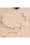 Stylish Pearl and Floral Gold Detailed Hair Accessory Birthday/Wedding/Party/Henna/Bridal/Graduation Crown - 3