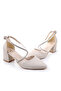3909 Women's Stone Detailed 5.5 cm Heeled Satin Shoes
