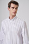 Men's Navy Blue Cotton Trendy Striped Dynamic Fit Shirt - 2