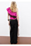Combined Fabric Asymmetrical Blouse - 4
