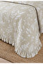 Flowers Single Bedspread Set 180X240Cm - with Flounce Pillows 100% Polyester Modern Beige White - 4