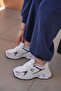 Women's White Navy Blue Sneaker Casual Sports Shoes 046 - 3