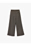 Loose Fit Pocketed Pleated Palazzo Plaid Trousers - 4