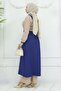 Waist Lace-Up Ribbed Suit Indigo 19237 - 4