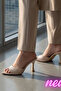 Women's Slippers with Single Strap, Pointed Toe, with Stitching Detail on the Front, 7 cm - 3