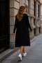 Women's Black Fine Woven Seasonal Long Knitwear Cardigan - 8