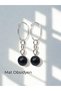 Natural Stone Dangle Women's Earrings 10 mm Hoop Silver Color 4-5 cm (Matte Obsidian / Lapis Lazuli / Citrine / Amethyst / Tiger's Eye / Jade)