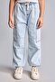 100% Cotton Jogger Fit Elastic Waist Jean Light Blue Trousers for Boys H7278A826Sm - 3