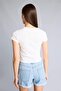 100% Cotton Fitted Crew Neck Ribbed Short Sleeve Floral White T-Shirt I1684Ax26Sm - 5