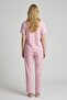 Women's Pink Floral Pocket Cotton Short Sleeve Pajama Set - 3