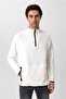 White Regular Plain Half Turtleneck Sweater
