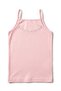 Girl's 100% Cotton Undershirt with Ribbed Thin Straps and Lace Detail, Ergonomic Design (8020)