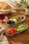 2 Piece Glass Kayak Plate Presentation Service Plate Mini Size 18cm