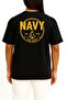 تي شيرت كبير الحجم مطبوع عليه Navy على الصدر والظهر للجنسين - 4