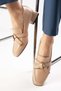 Agatha Nude Colored Bow Accessory Blunt Toe Women's Short Heeled Shoes - 3
