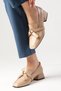 Agatha Nude Colored Bow Accessory Blunt Toe Women's Short Heeled Shoes - 4