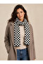 Checkered Patterned Knitwear Scarf