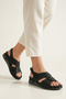 , Women's Genuine Leather Sandals 1611008Zm27 Black - 2