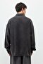 Oversize washed pocket detailed shirt black - 5