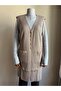 Mercerized Modern Hair Knit Single Knit Long Mother Vest / Milky Coffee