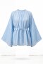 Hakim Collar Belted Lined Spanish Sleeve Oversize Lyocell Tunic - Baby Blue - 7